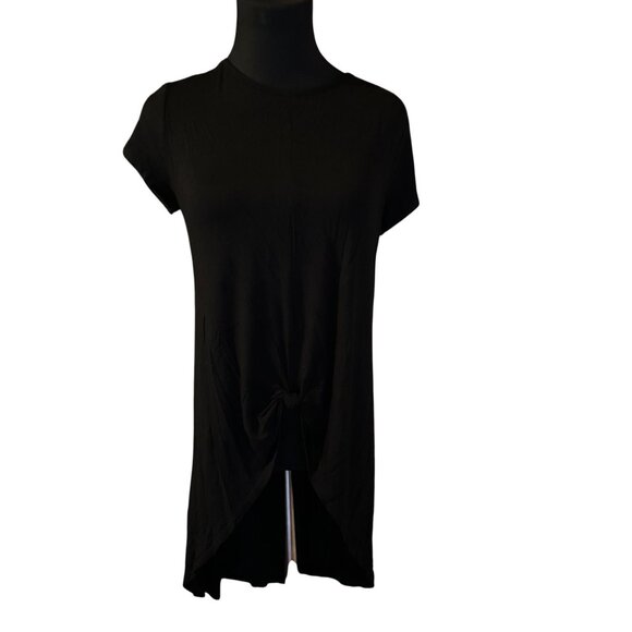 Kim & Cami black high low hem knotted top size S - Picture 4 of 6